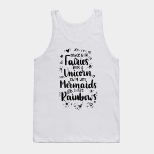 Swim with Mermaids Cute Beautiful l mermaid Quote Artwork Tank Top